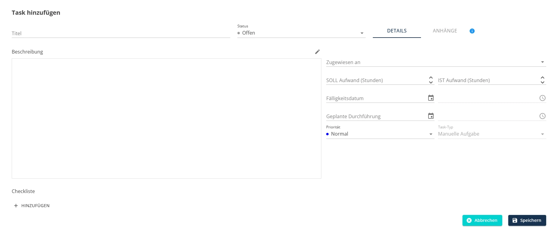 benobix Taskmanagement: Tasks erstellen