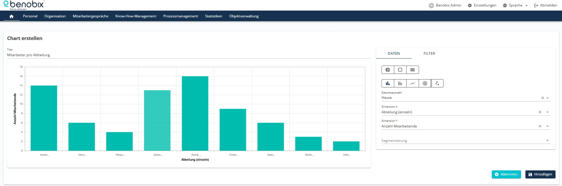 benobix Dashboard: Dashboard, Diverse Analysen und Berichte erstellen